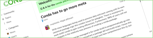 Conda Community Forum screenshot